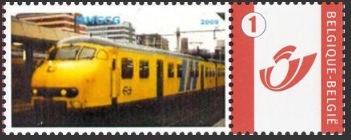 year=?, Belgian personalized stamp with NS train